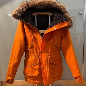 MANIFATTURA CECCARELLI MEN OUTERWEAR PARKA Orange Fur-Trimmed Men's Jacket